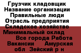 Грузчик-кладовщик › Название организации ­ Правильные люди › Отрасль предприятия ­ Складское хозяйство › Минимальный оклад ­ 26 000 - Все города Работа » Вакансии   . Амурская обл.,Зейский р-н